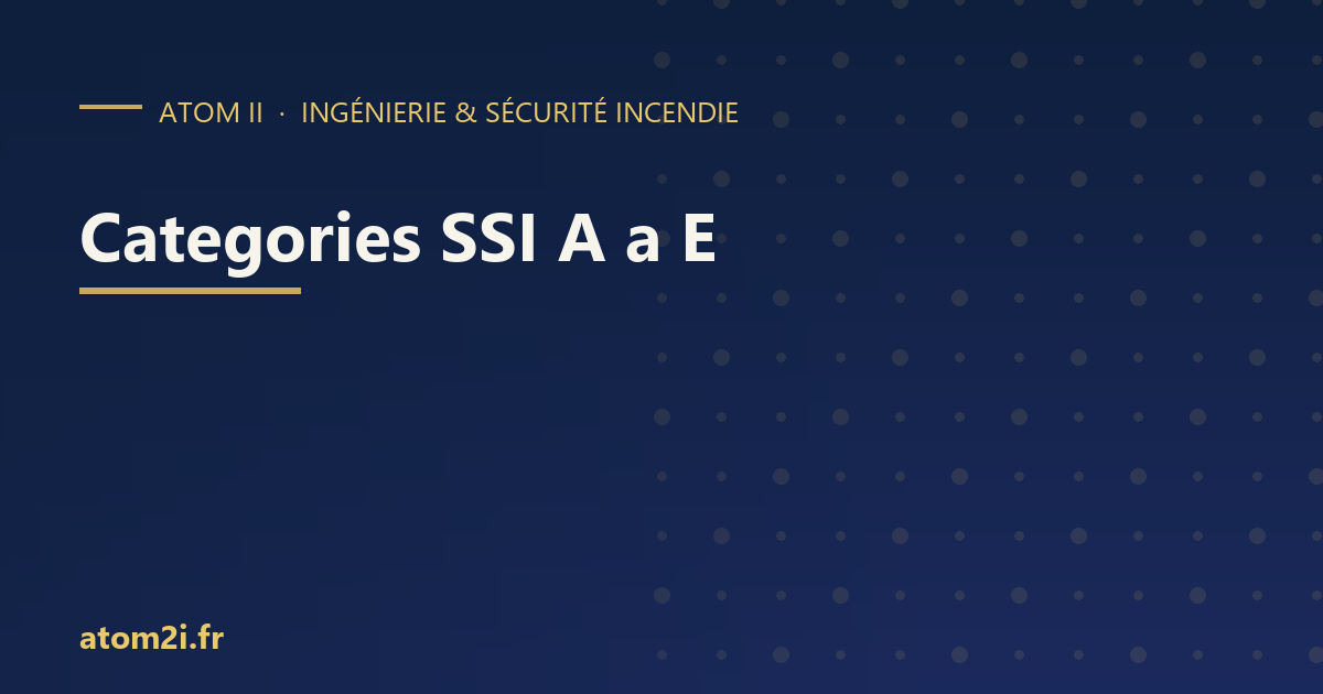 Catégories SSI A à E : comprendre le classement en 5 minutes